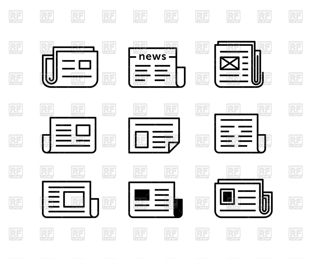 1200x1000 Newspaper Icons Vector Image Of Icons And Emblems Frbird