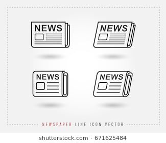 325x280 Newspaper Line Icon Vector, Pictogram Isolated On White News Logo