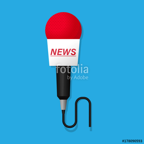 500x500 Microphone News Vector Illustration Symbol Breaking News Stock