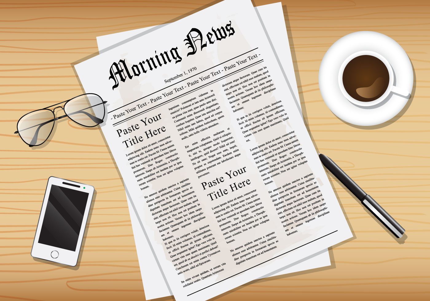 1400x980 Newspaper Free Vector Art