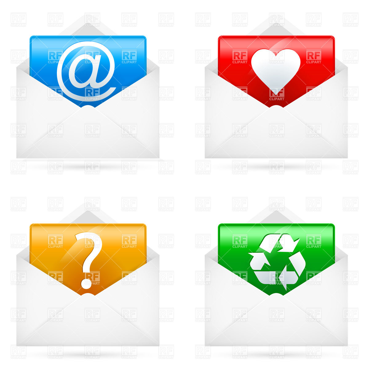 1200x1200 E Mail Icons Set Vector Image Of Icons And Emblems Dvarg