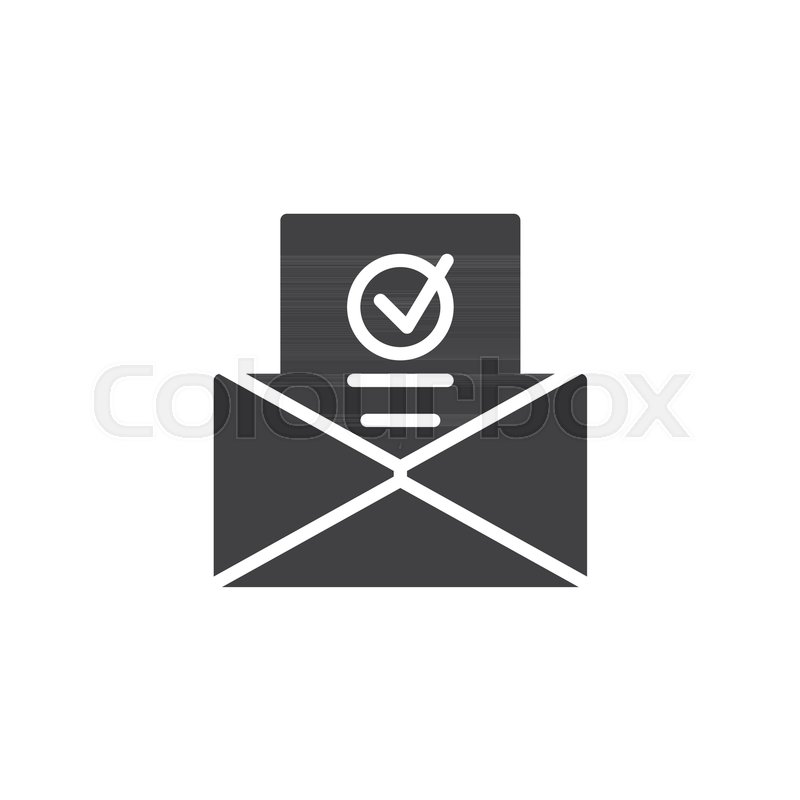 800x800 Newsletter In Envelope Icon Vector, Stock Vector Colourbox