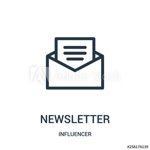 500x500 Newsletter Icon Vector From Influencer Collection Thin Line
