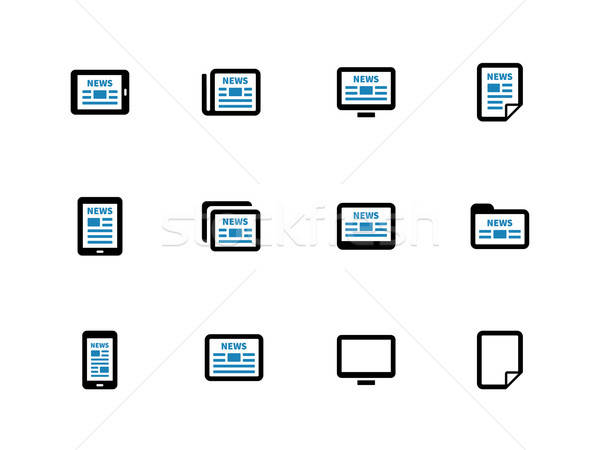 Newspaper Duotone Icons On White Background Vector Illustration 600x450 Newspaper Duotone Icons On White Background Vector Illustration