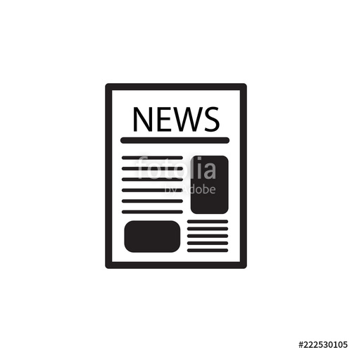 Newspaper Icon On A White Background Vector Illustration Stock 500x500 Newspaper Icon On A White Background Vector Illustration Stock