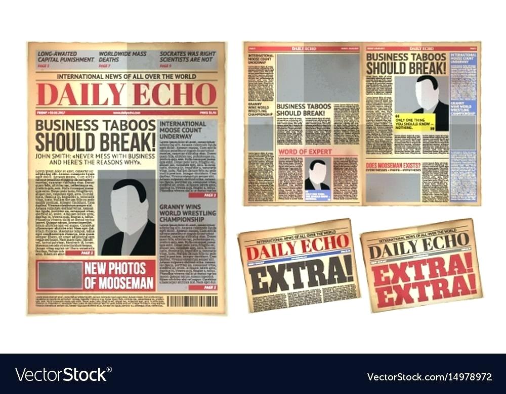 Old Daily Newspaper Template Tabloid Vector Image Extra Maker 1000x780 Old Daily Newspaper Template Tabloid Vector Image Extra Maker