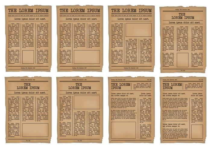 700x490 Old Newspaper Template Vector Set