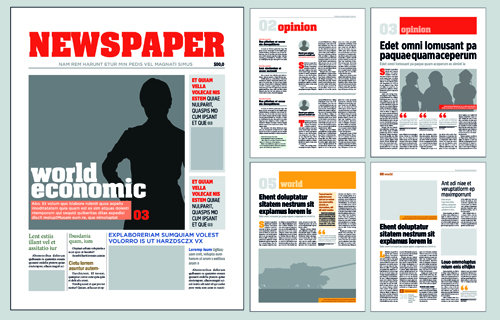 500x320 Typesetting Newspaper Vector Templates Free Download