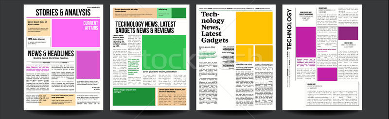 800x246 Newspaper Vector With Text And Images Daily Opening News Text