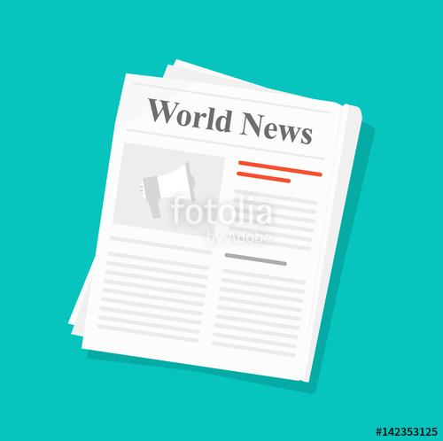 500x498 Newspaper Vector Illustration Isolated, Flat Style Folded