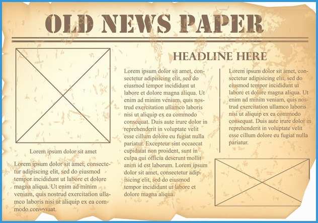 632x443 Old Newspaper Template Free Download Marvelous Old Newspaper