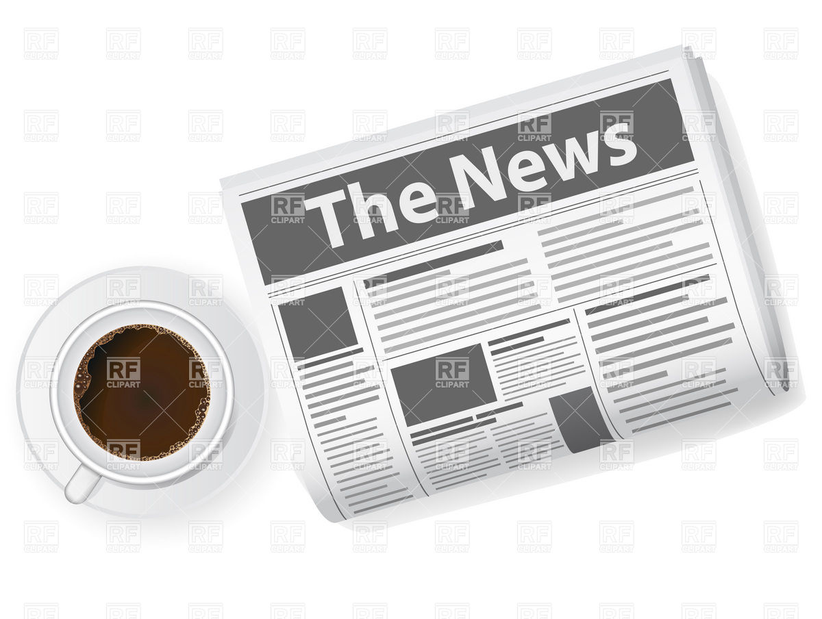 1200x904 Cup Of Coffee And Newspaper Vector Image Of Food And Beverages