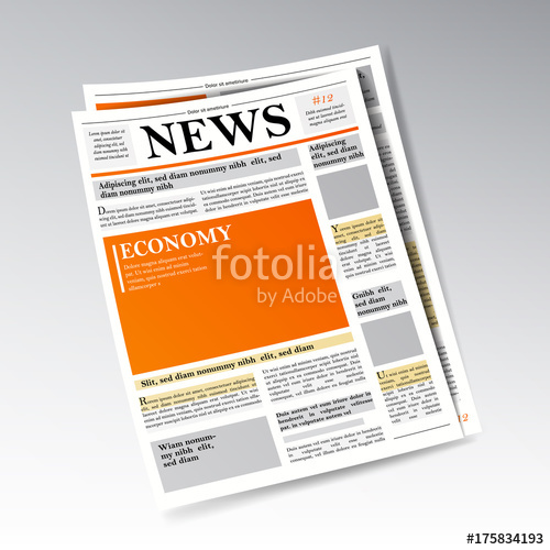 500x500 Folded Realistic Economic Newspaper Vector Business, Finance