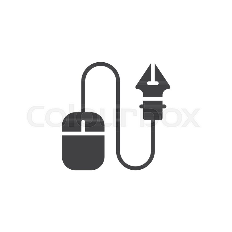 800x800 Computer Mouse And Ink Pen Nib Vector Stock Vector Colourbox