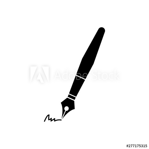 500x500 Fountain Pen Nib Vector Icon Isolated On White Background Flat