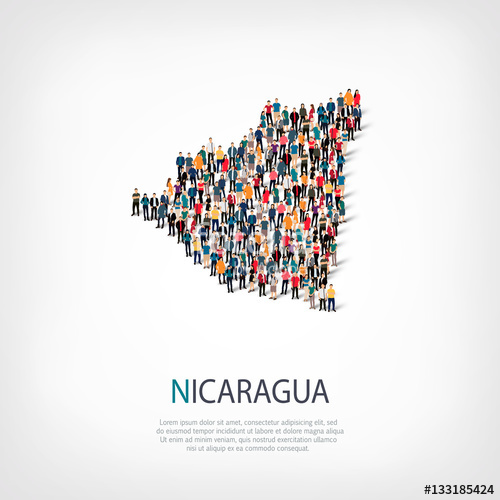 500x500 People Map Country Nicaragua Vector Stock Image And Royalty Free