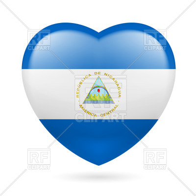 400x400 Heart With Nicaraguan Flag Colors I Love Nicaragua Vector Image