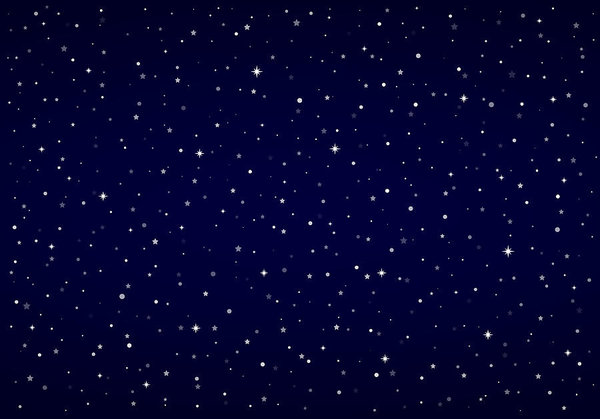 600x419 Night Sky, Snow, Stars Vector Christmas Background Art Print