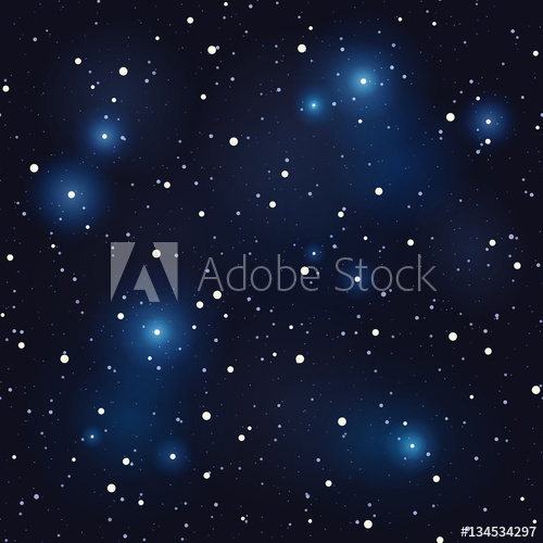 500x500 Night Sky With Bright Shining Stars Vector Seamless Background