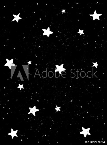 370x500 Cute Hand Drawn Night Sky Vector Illustration Black Grunge