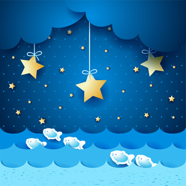 369x368 Cartoon Night Sky Free Vector Download