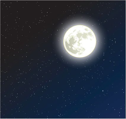 426x405 Moon On A Starry Dark Blue Night Sky Vector Stock Vectors