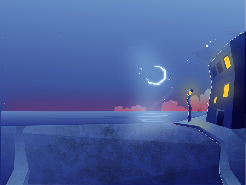 1024x768 City Night Vector Art Graphics