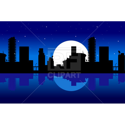 400x400 City And Night Vector Image Of Architecture, Buildings Good