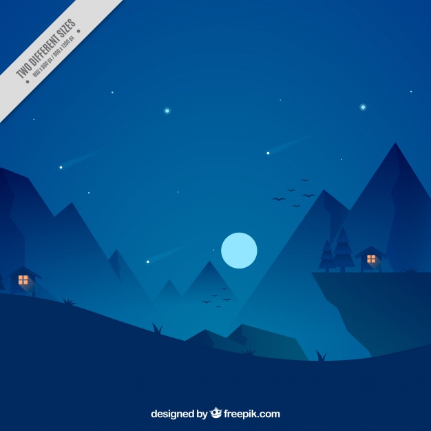 626x626 Night Background Of Houses In The Forest Vector Free Download