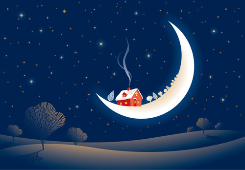 500x348 Night Landscape Free Vector Download