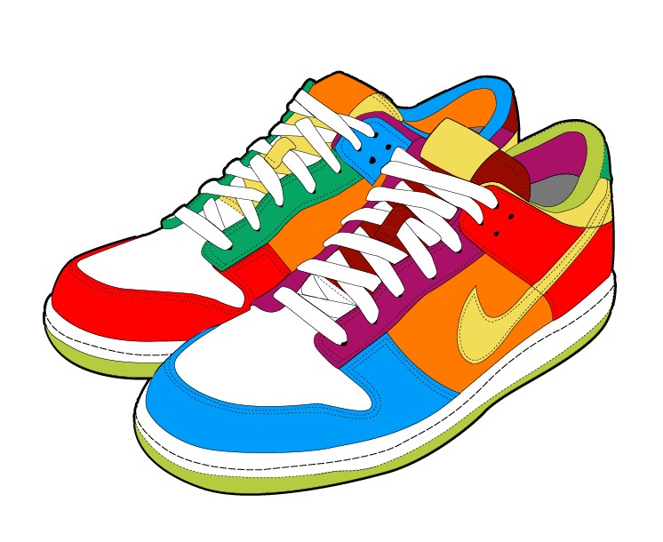 746x610 Nike Sports Shoes Vector Free Download
