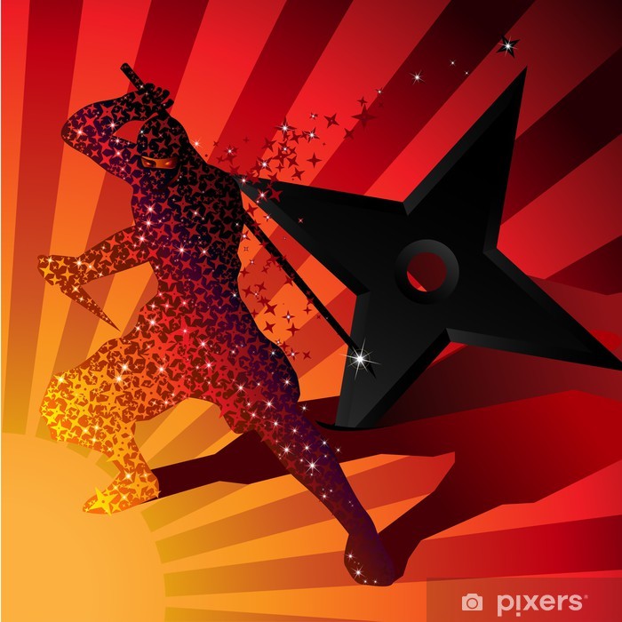 700x700 Ninja Magic Invisible Silhouette Vector Wall Mural