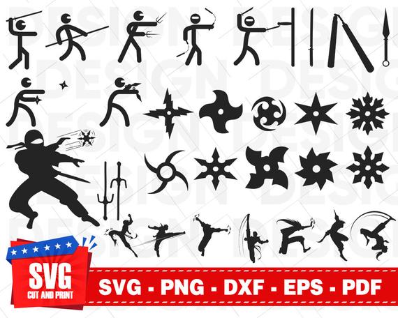 570x456 Ninja Samurai Karate Ninja Silhouette Ninja Etsy