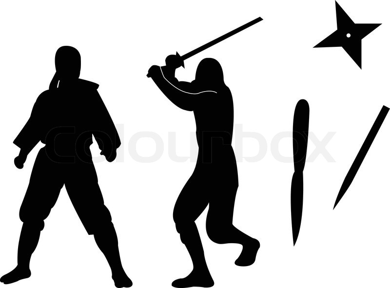 800x591 Ninja With Equipments Silhouette