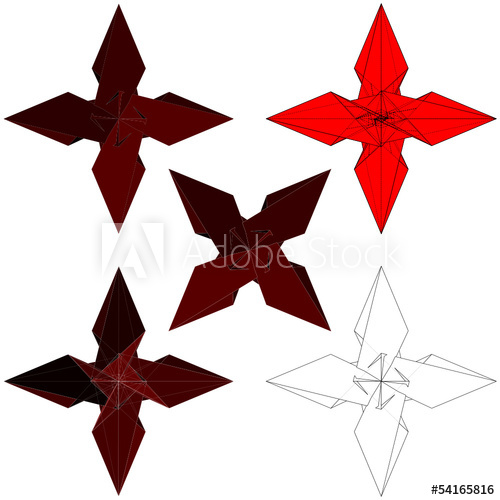 500x500 Ninja Stars Shuriken Vector