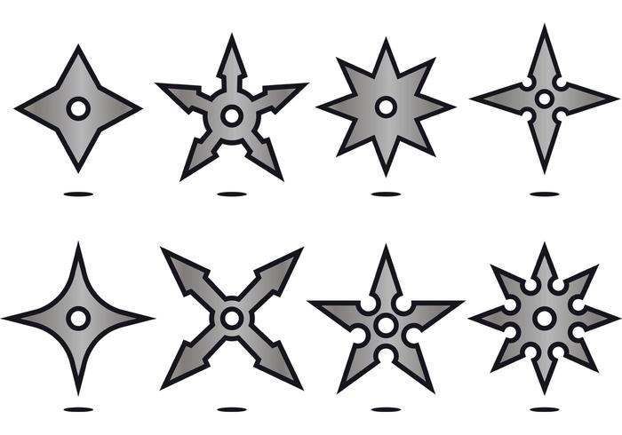 700x490 Silver Ninja Throwing Star Icon Vectors