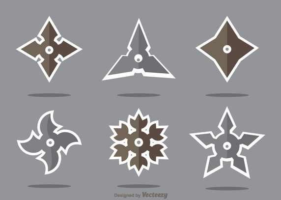 572x407 Set Of Ninja Star Vector Free Vector Download