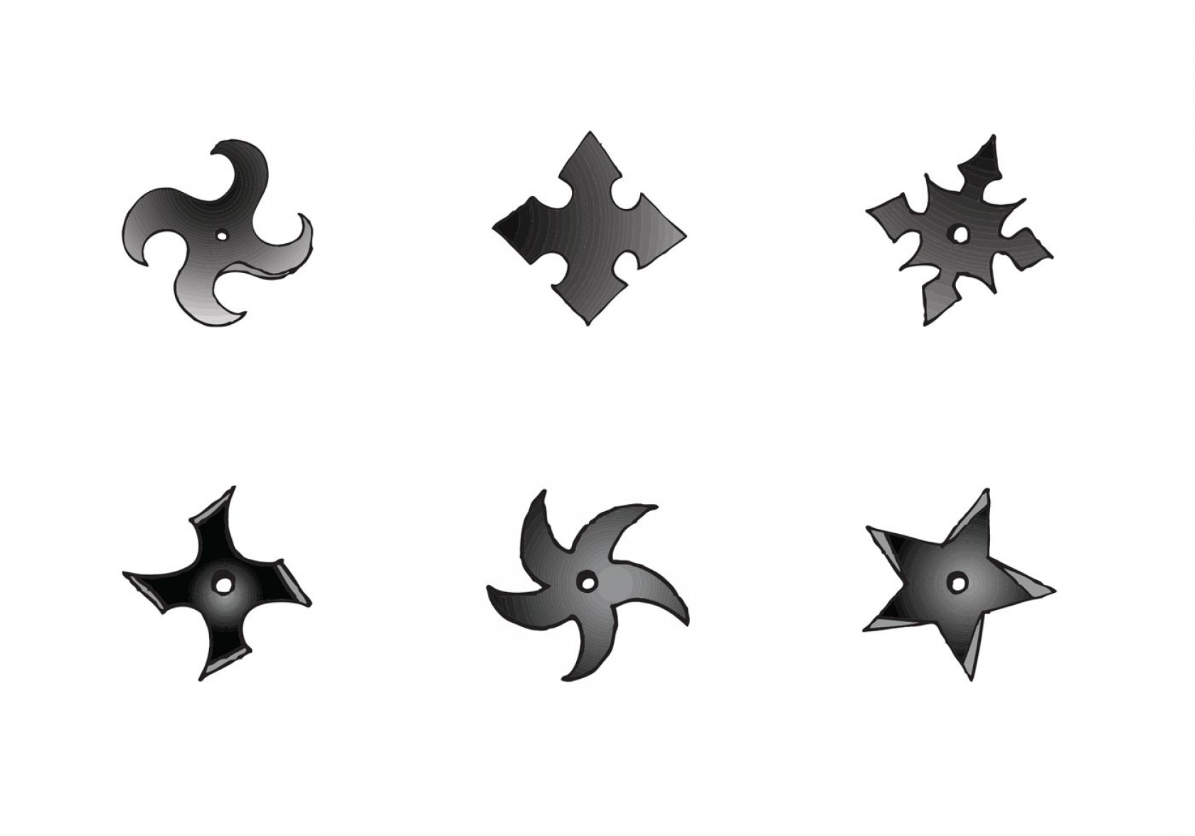 1680x1176 Free Ninja Throwing Star Vector Series Handandbeak