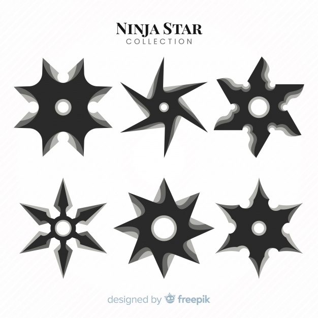 626x626 Traditional Ninja Star Collection With Flat Design Vector Free