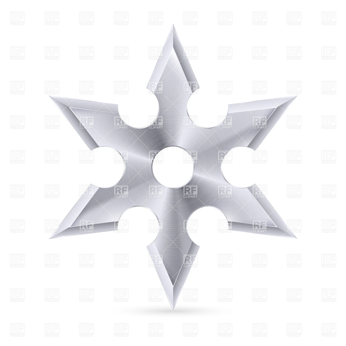 1200x1200 Metal Ninja Shuriken With Six Tips On The White Background Vector