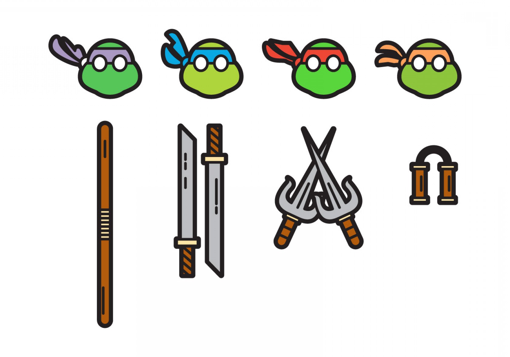 1680x1176 Free Cute Ninja Turtles Vectors Soidergi