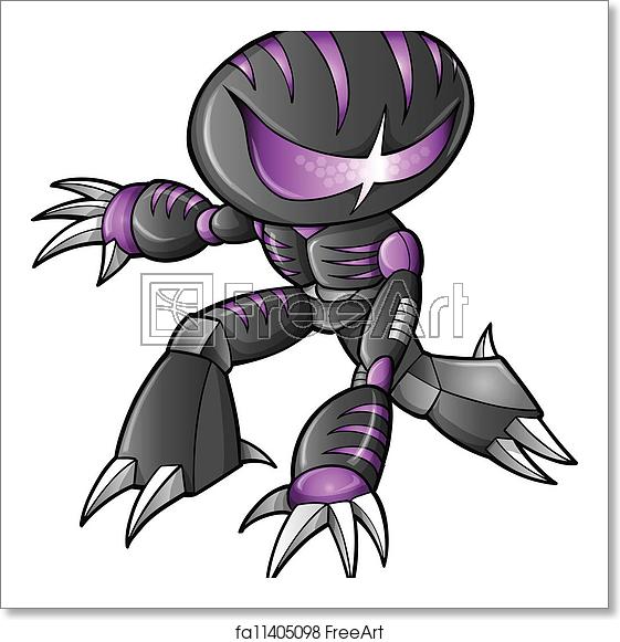 561x581 Free Art Print Of Ninja Warrior Robot Cyborg Vector Freeart