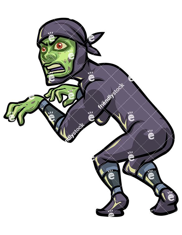 585x755 Ninja Zombie Zombie Clipart Ninja Zombie, Zombie Cartoon