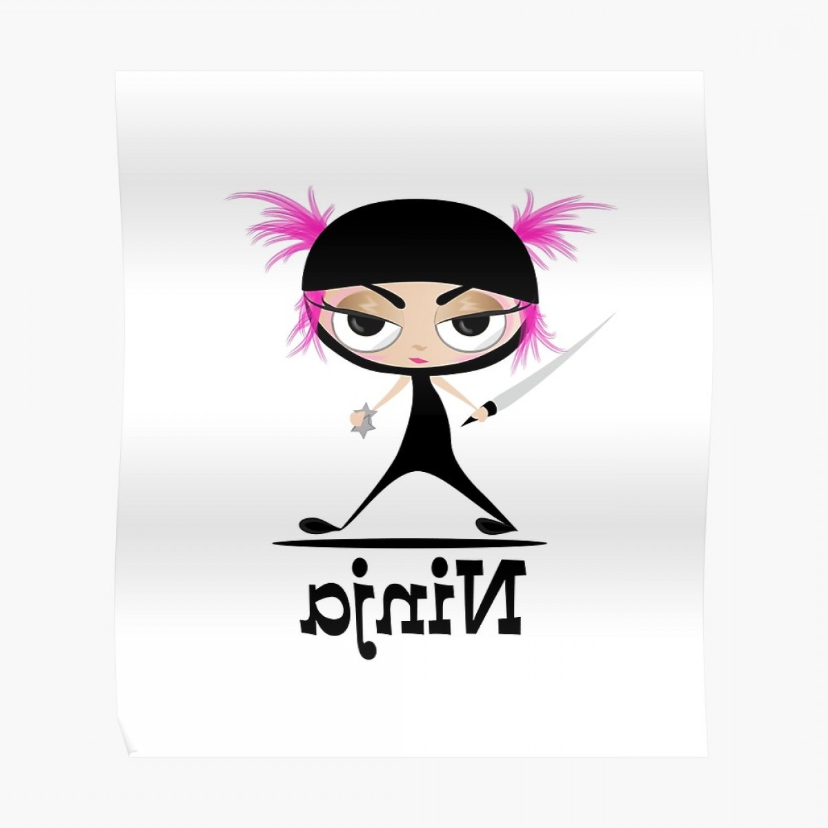 1200x1200 Cute Ninja Girl Vector Art Sarahgardan