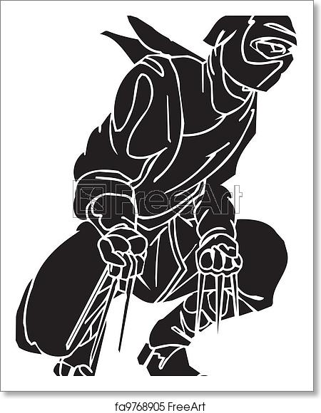 450x580 Free Art Print Of Ninja Fighter