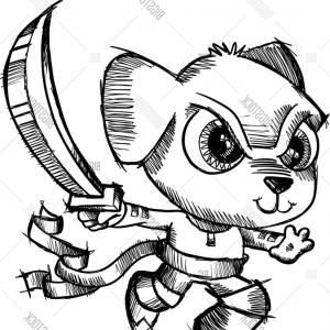 300x300 Royalty Free Stock Photo Dog Ninja Vector Illustration Image