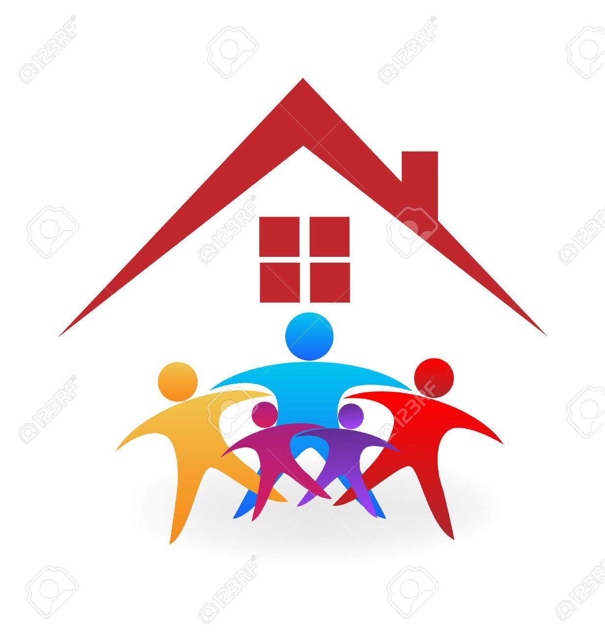 1235x1300 House With Optimistic People Successful Business Teamwork Icon