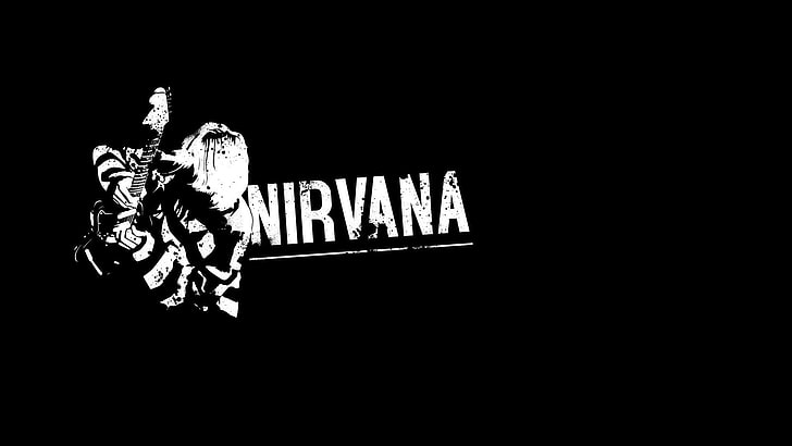 728x410 Hd Wallpaper Nirvana Logo, Guitarist, Sign, Background, Letters