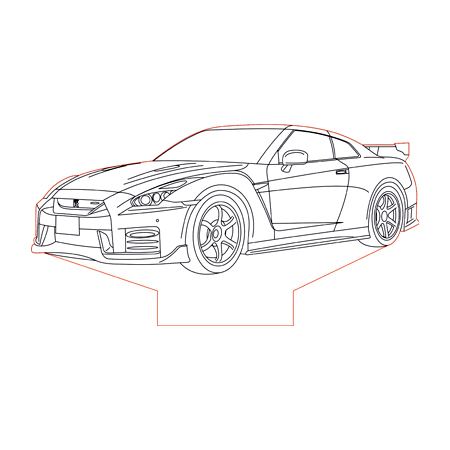 450x450 Nissan Gtr Illusion Lamp Plan Vector For Cnc