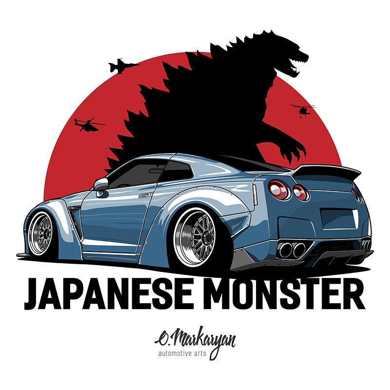 800x800 Nissan Gtr Vector Print On Behance Tuner Scene Nissan Gtr